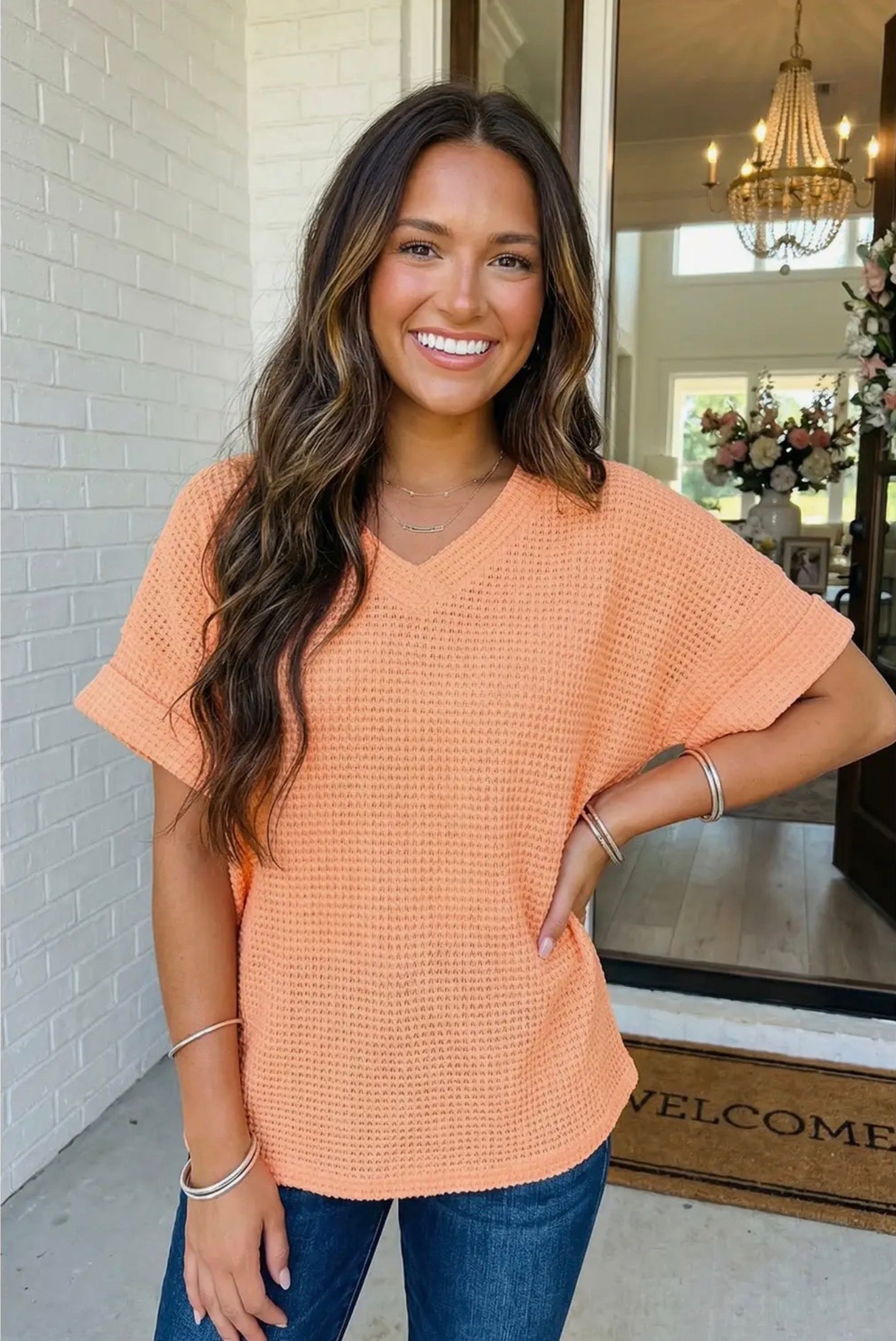 Georgia Peach Waffle Tee
