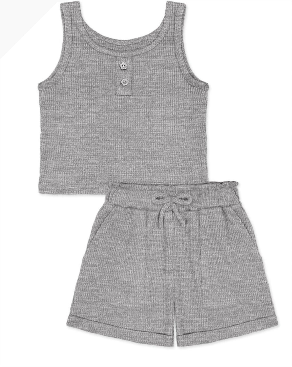 Heather Gray Waffle Lounge Set