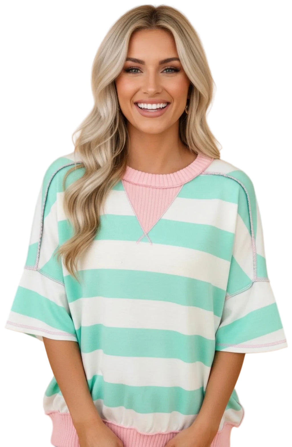 Seaside Mint Colorblock Top